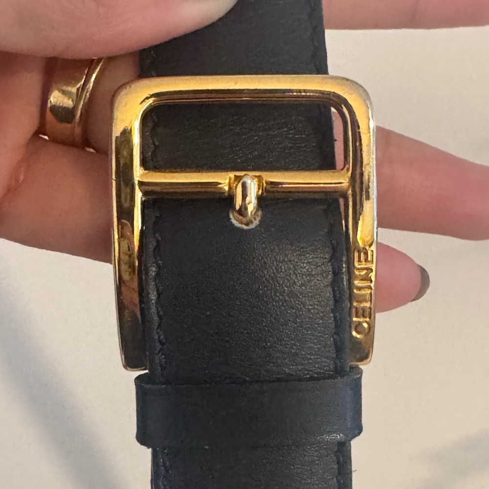Vintage Celine Satchel/Shoulder Bag in Dark Navy Blue - Picture 4 of 13